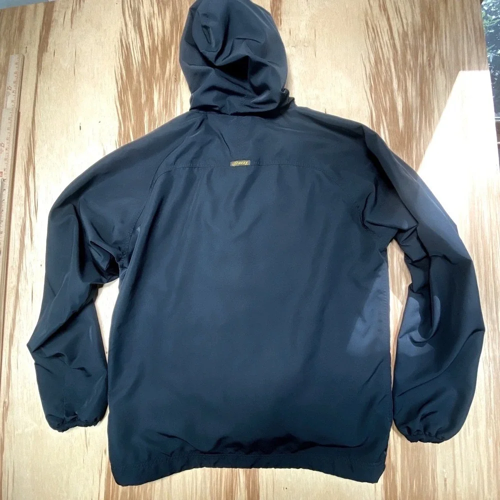 Reef Black Hooded Softshell Jacket‎ Mens XL Water Resistant Full Zip Coat
